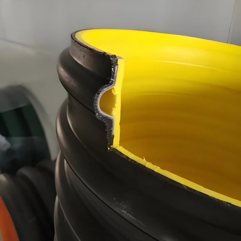 Steel-reinforced polyethylene corrugated pipe